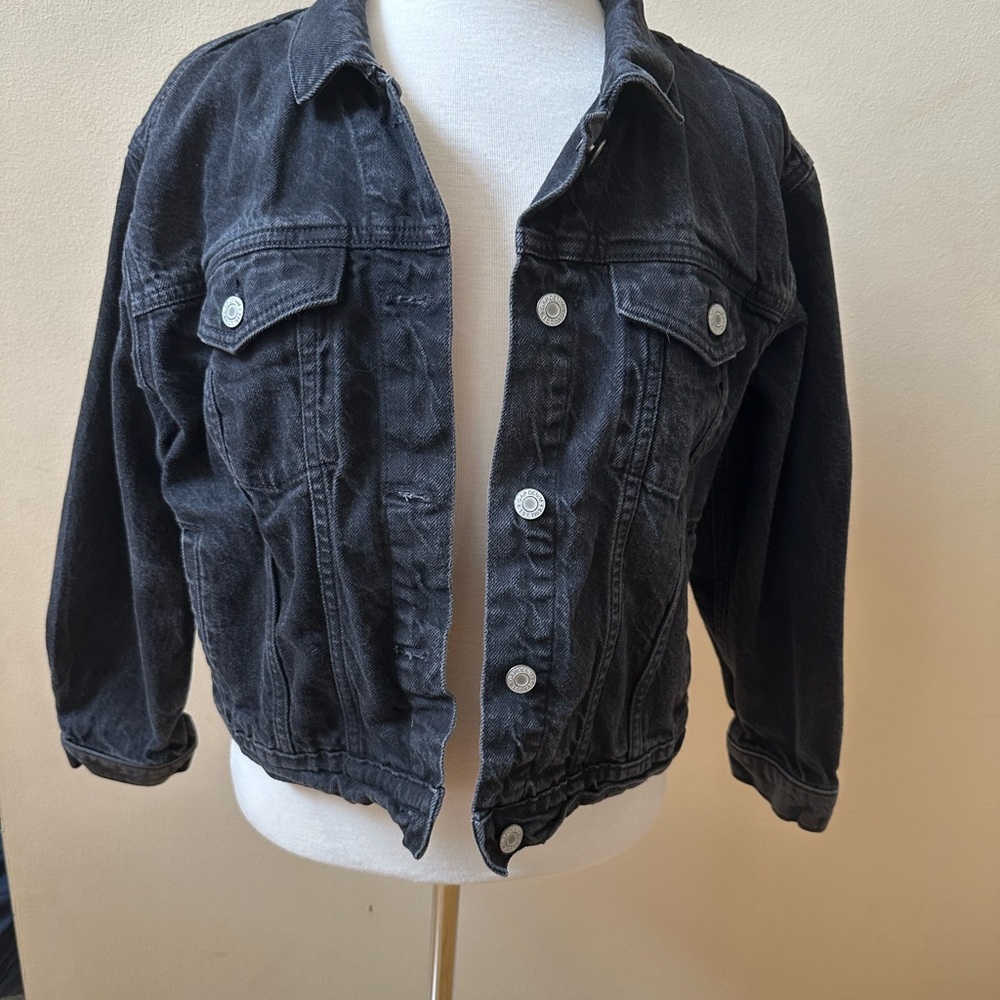 GAP Black Washed Denim Jean Jacket